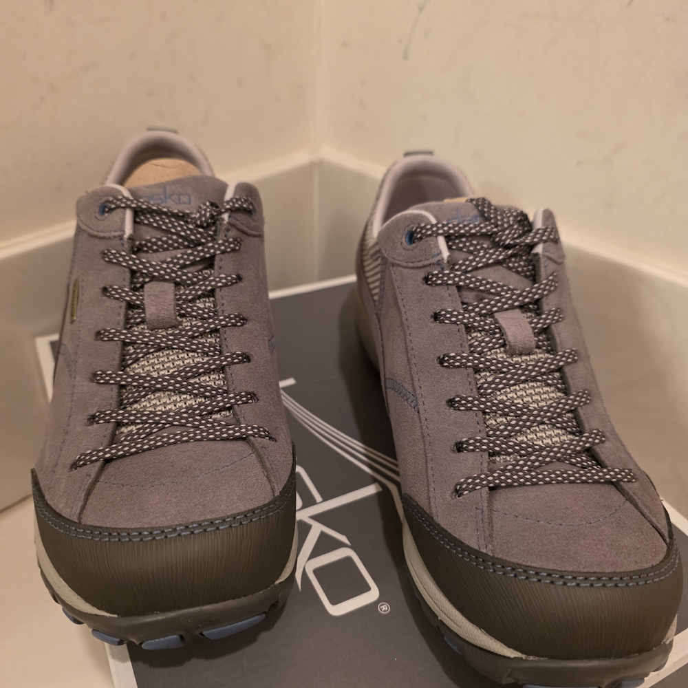 Dansko Gray Sneakers with Leather Mesh Upper - Picture 3 of 6